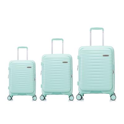 Fuhao Grace Hard Shell Carry on Luggage with Front Compartment, Expandable Suitcases with Wheels, Lightweight Carry-on Suitcase for Airplane, Tsa Lock,